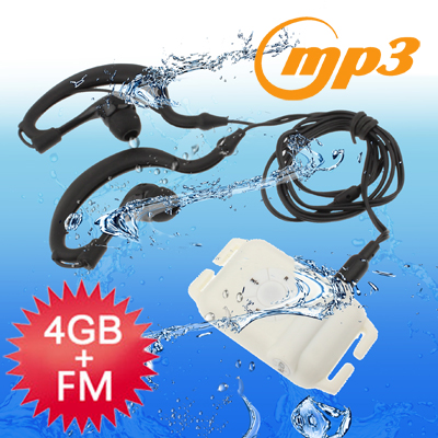 4GB Waterproof IPX8 MP3 Player with FM Radio function (White)